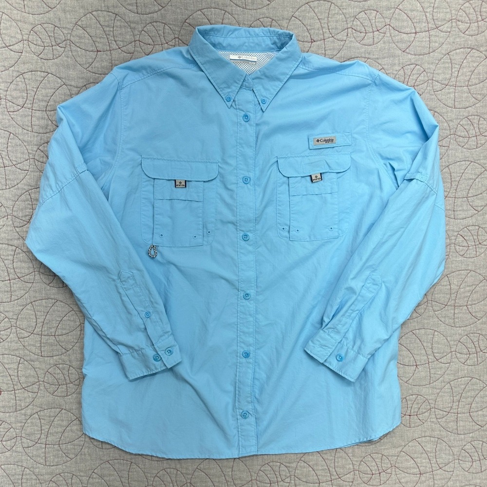 Columbia PFG Bahama II Shirt Blue Long Sleeve Vented / Women's XL